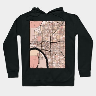 Tulsa Map Pattern in Soft Pink Pastels Hoodie